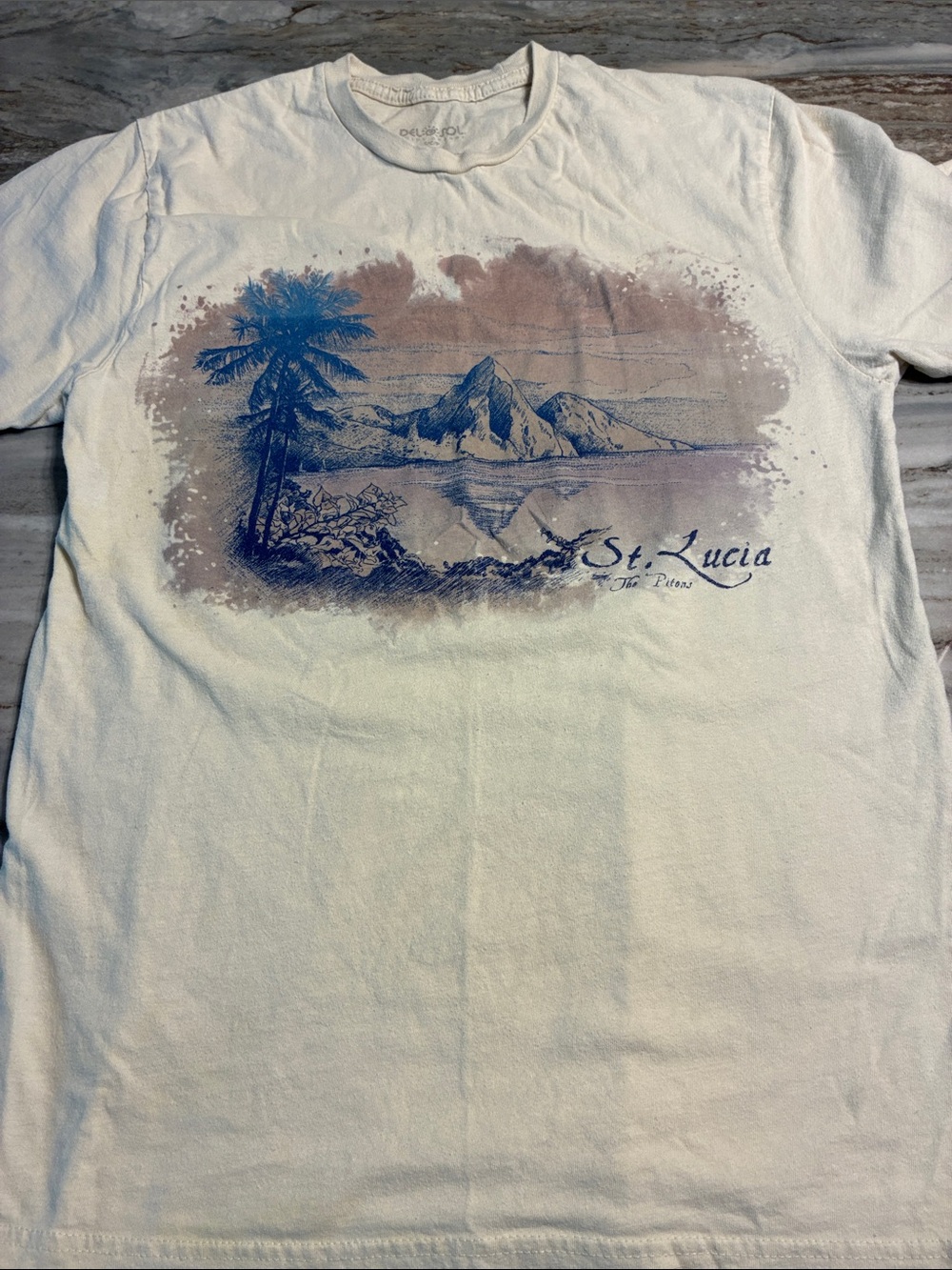 Del Sol color changing shirt sz S St. Lucia Graphic Tee beautiful EUC